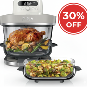 Home ninja crispi pro 6 in 1 glass air fryer | 450°f, nontoxic, 6qt & 2.5qt containers & lids | microwave, freezer, dishwasher safe | max crisp, air fry, bake, roast, recrisp, dehydrate | bone | as101lg